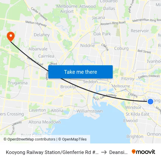 Kooyong Railway Station/Glenferrie Rd #65 to Deanside map