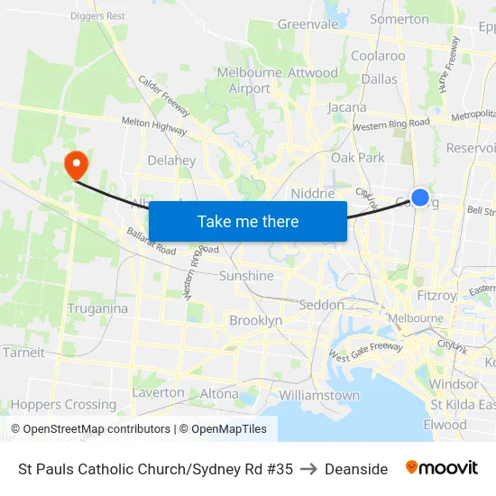 St Pauls Catholic Church/Sydney Rd #35 to Deanside map