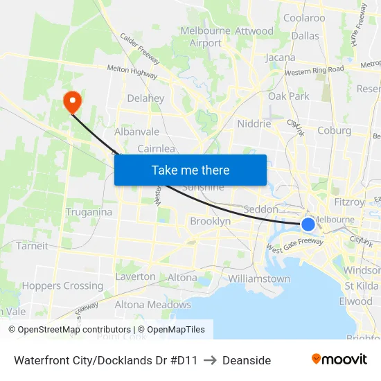 Waterfront City/Docklands Dr #D11 to Deanside map