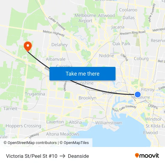 Victoria St/Peel St #10 to Deanside map