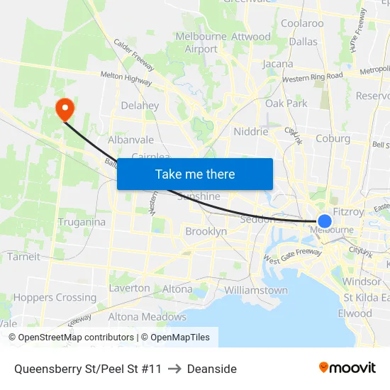 Queensberry St/Peel St #11 to Deanside map