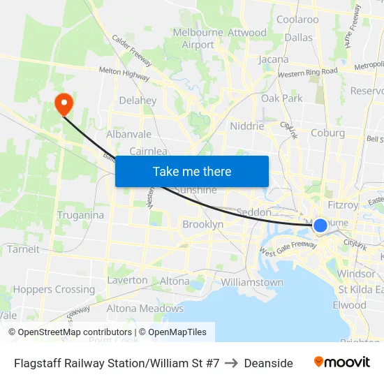 Flagstaff Railway Station/William St #7 to Deanside map