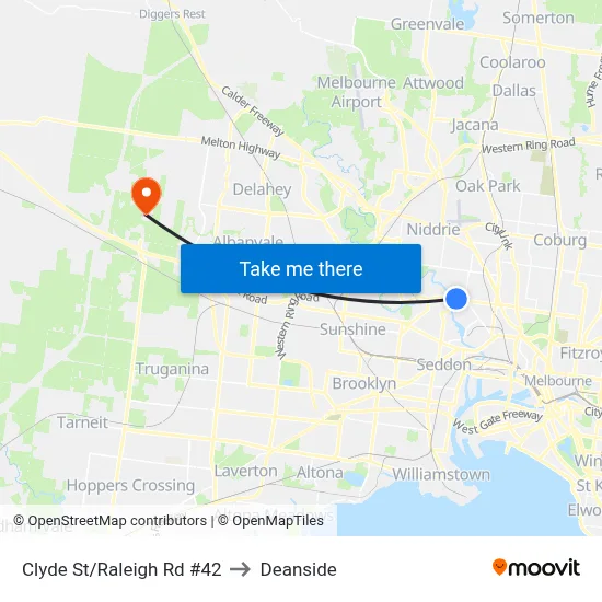 Clyde St/Raleigh Rd #42 to Deanside map