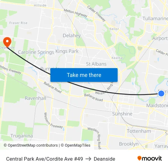 Central Park Ave/Cordite Ave #49 to Deanside map