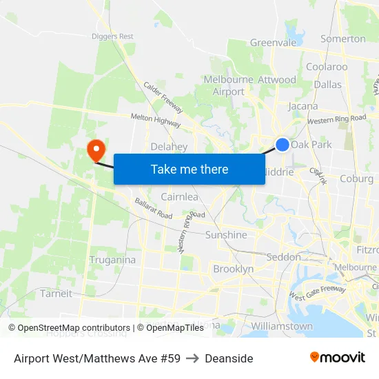 Airport West/Matthews Ave #59 to Deanside map