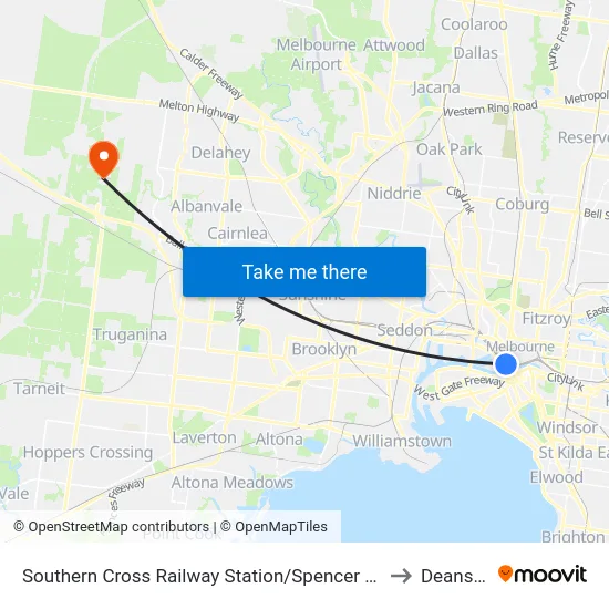 Southern Cross Railway Station/Spencer St #122 to Deanside map