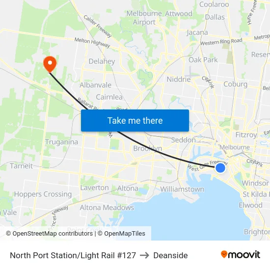 North Port Station/Light Rail #127 to Deanside map