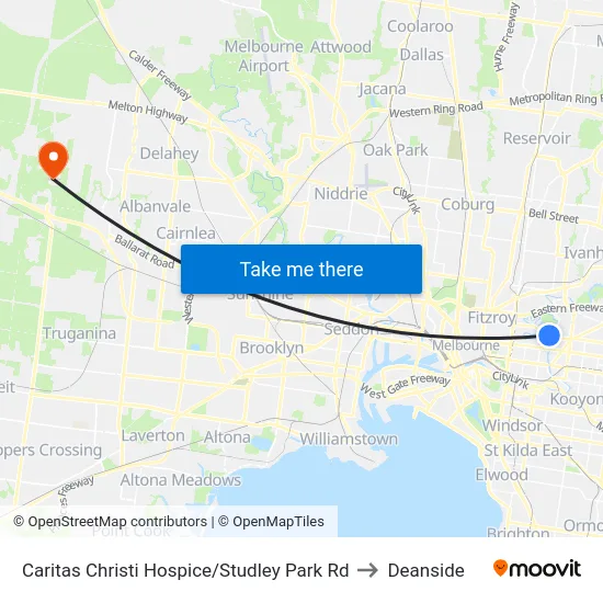 Caritas Christi Hospice/Studley Park Rd to Deanside map