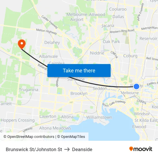 Brunswick St/Johnston St to Deanside map