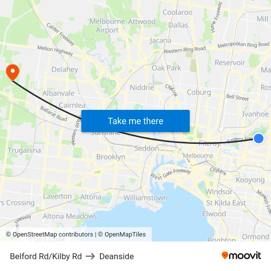 Belford Rd/Kilby Rd to Deanside map