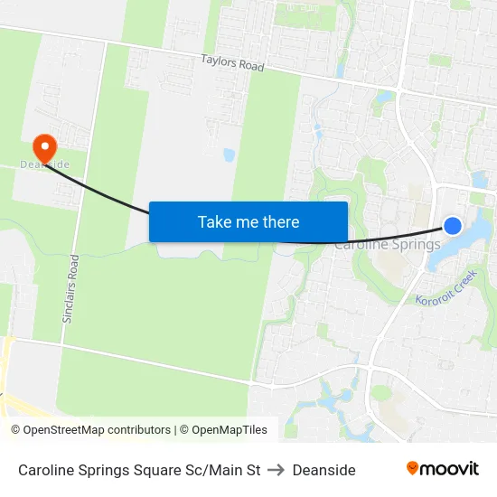 Caroline Springs Square Sc/Main St to Deanside map
