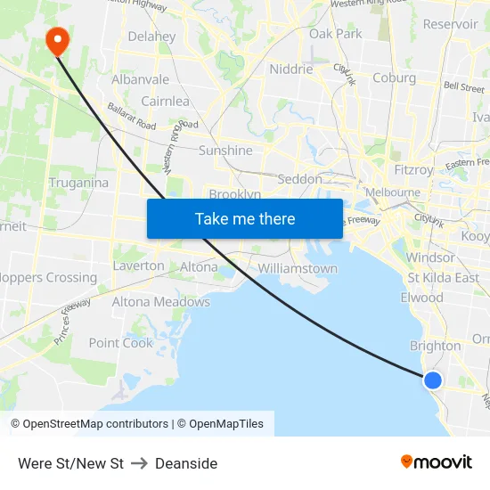 Were St/New St to Deanside map