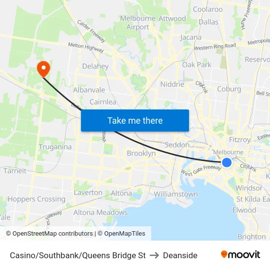 Casino/Southbank/Queens Bridge St to Deanside map