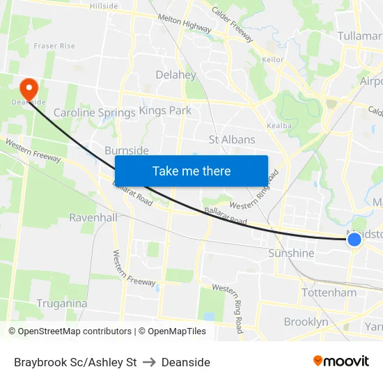 Braybrook Sc/Ashley St to Deanside map