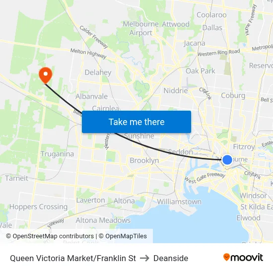 Queen Victoria Market/Franklin St to Deanside map