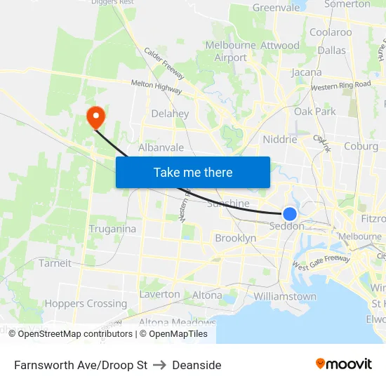 Farnsworth Ave/Droop St to Deanside map