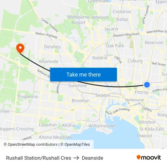 Rushall Station/Rushall Cres to Deanside map