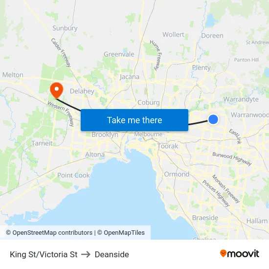 King St/Victoria St to Deanside map