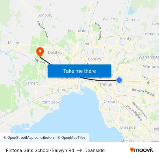 Fintona Girls School/Balwyn Rd to Deanside map