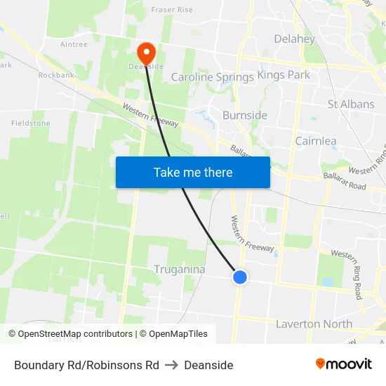 Boundary Rd/Robinsons Rd to Deanside map