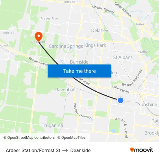 Ardeer Station/Forrest St to Deanside map