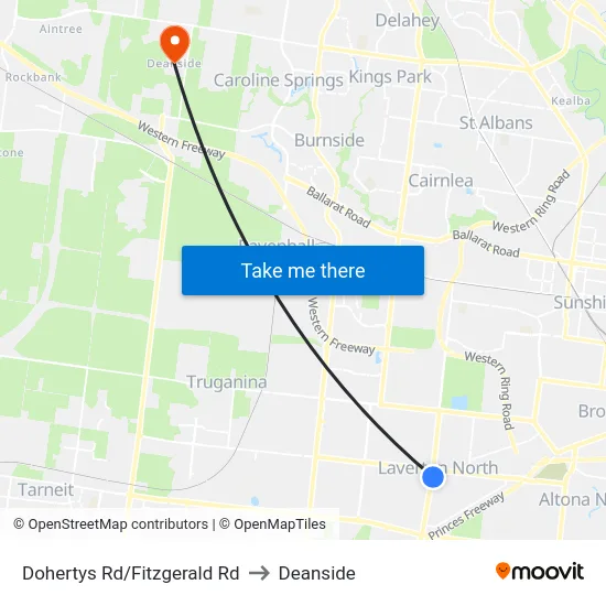 Dohertys Rd/Fitzgerald Rd to Deanside map