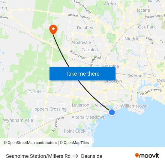 Seaholme Station/Millers Rd to Deanside map