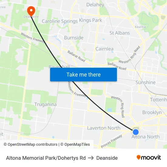 Altona Memorial Park/Dohertys Rd to Deanside map