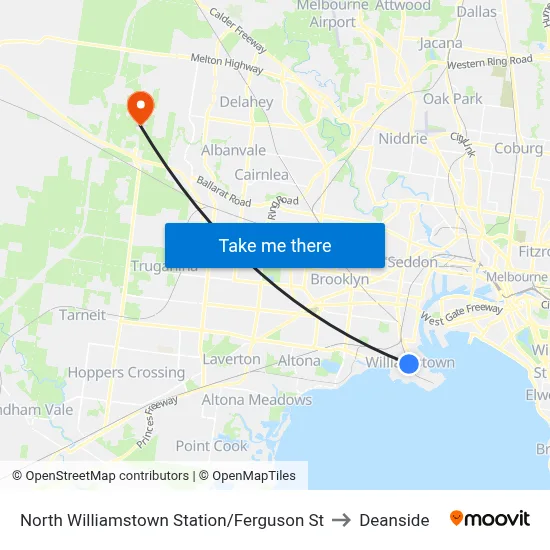 North Williamstown Station/Ferguson St to Deanside map
