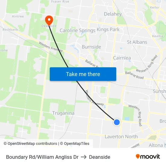 Boundary Rd/William Angliss Dr to Deanside map