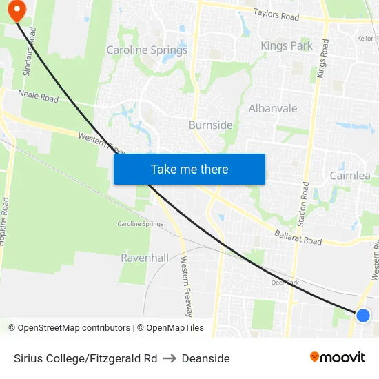 Sirius College/Fitzgerald Rd to Deanside map