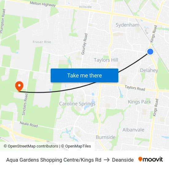 Aqua Gardens Shopping Centre/Kings Rd to Deanside map