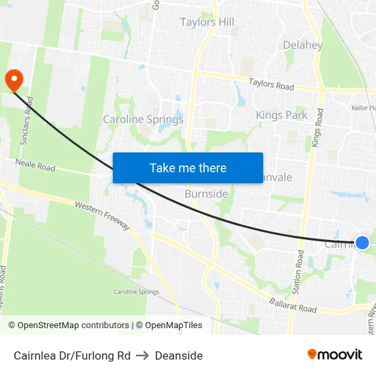Cairnlea Dr/Furlong Rd to Deanside map