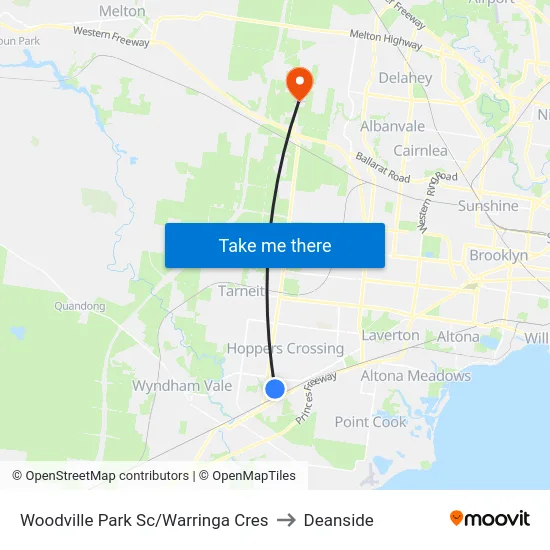Woodville Park Sc/Warringa Cres to Deanside map
