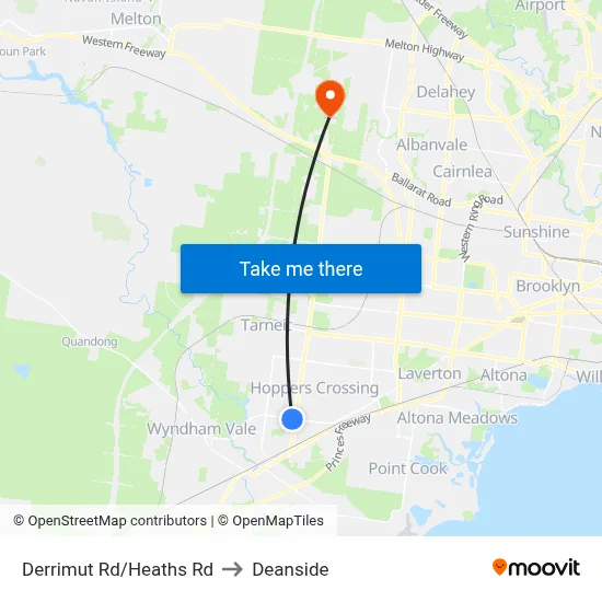 Derrimut Rd/Heaths Rd to Deanside map
