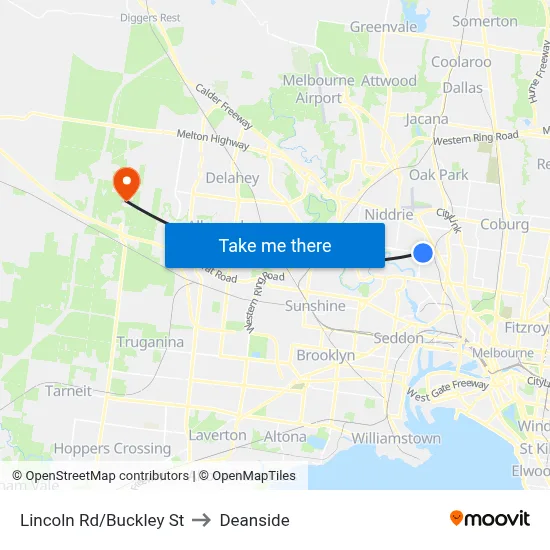 Lincoln Rd/Buckley St to Deanside map