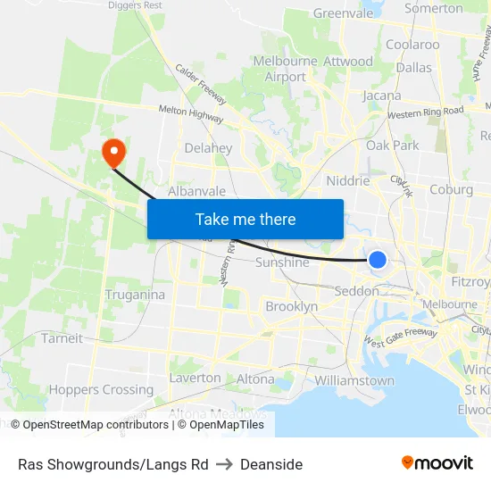 Ras Showgrounds/Langs Rd to Deanside map