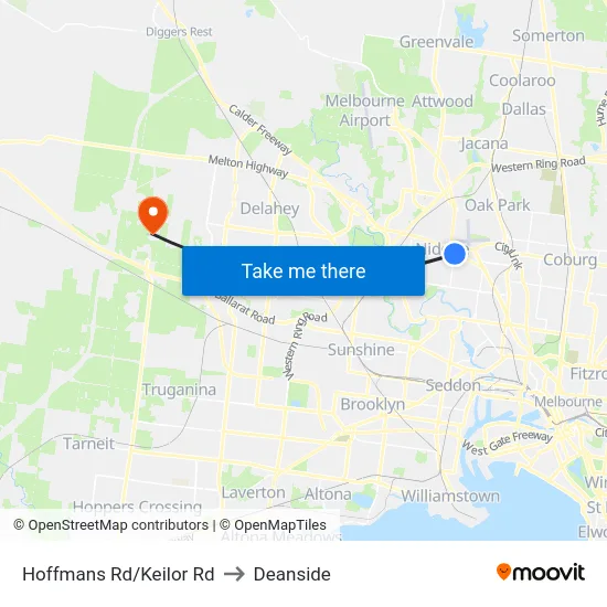 Hoffmans Rd/Keilor Rd to Deanside map
