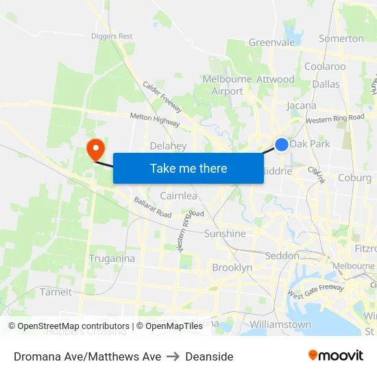Dromana Ave/Matthews Ave to Deanside map