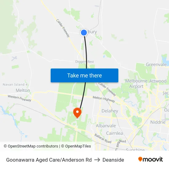 Goonawarra Aged Care/Anderson Rd to Deanside map