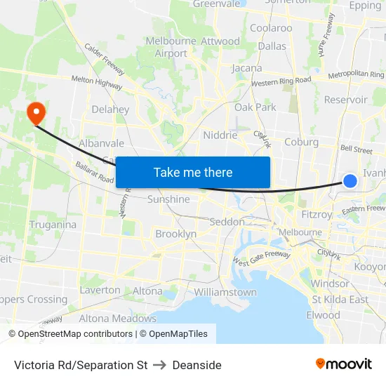 Victoria Rd/Separation St to Deanside map