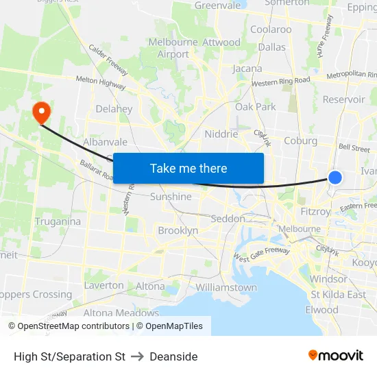 High St/Separation St to Deanside map