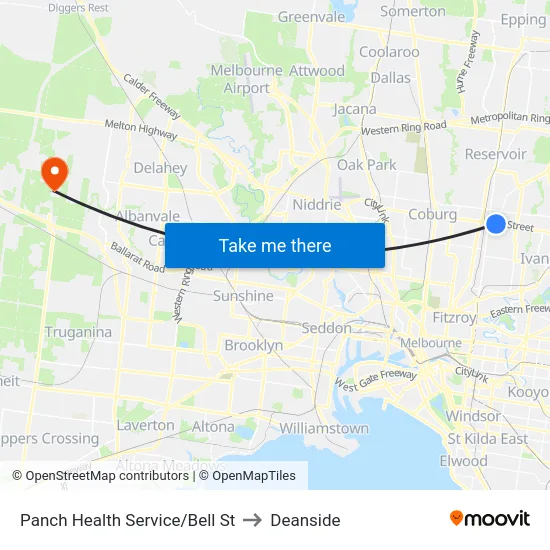 Panch Health Service/Bell St to Deanside map