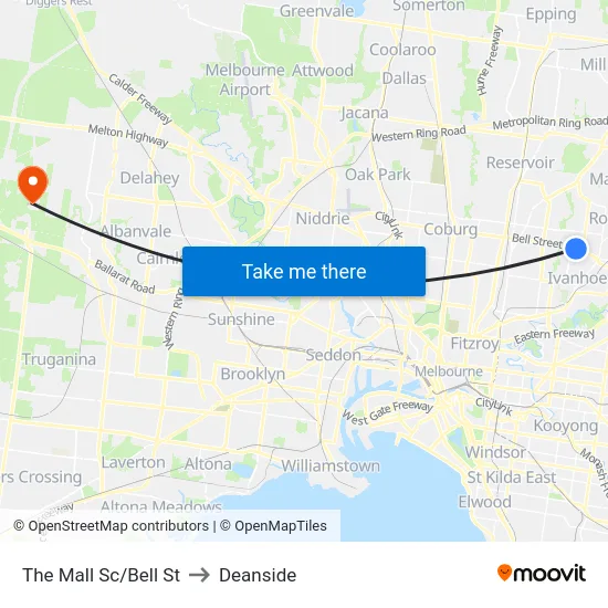 The Mall Sc/Bell St to Deanside map