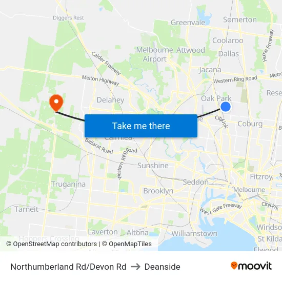 Northumberland Rd/Devon Rd to Deanside map