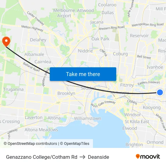 Genazzano College/Cotham Rd to Deanside map
