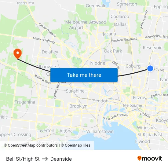Bell St/High St to Deanside map
