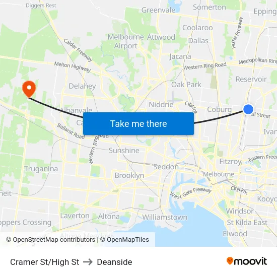 Cramer St/High St to Deanside map