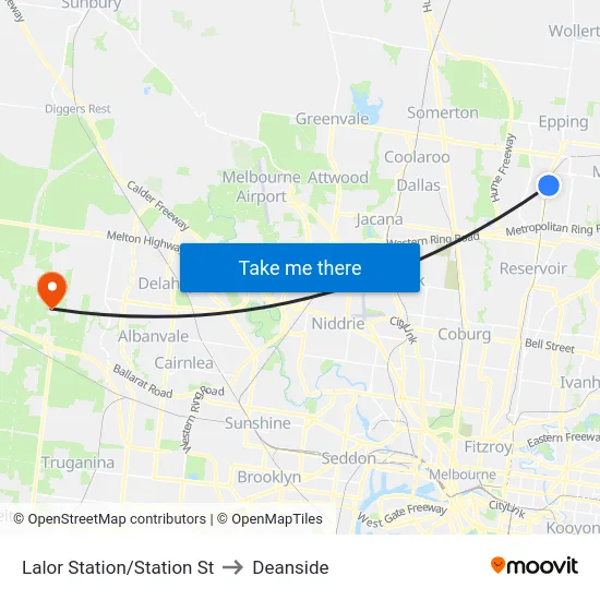 Lalor Station/Station St to Deanside map