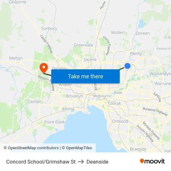 Concord School/Grimshaw St to Deanside map